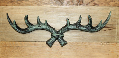 1-ANTLER RACK Wall Hook,Multiple Hooks Hunting Decor,Gifts,Country Theme,Bath Accents,W-58