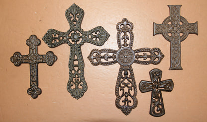 5pc SAN VITO CROSS Collection,Metal,Wall Hanging,Home Accents,Religious Decor,Gifts