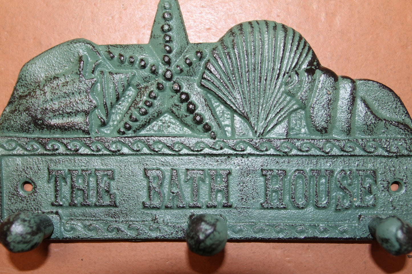 1-THE BATH HOUSE, Wall Hook/Plaque,Coastal Living Decor,Beach Style Bathroom Decor,All Occasion Gifts,BL-59