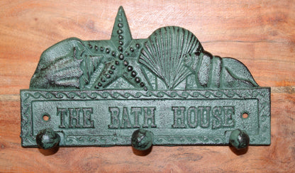 1-THE BATH HOUSE, Wall Hook/Plaque,Coastal Living Decor,Beach Style Bathroom Decor,All Occasion Gifts,BL-59