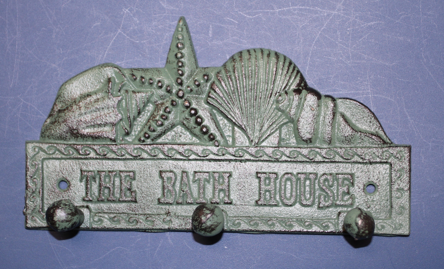 1-THE BATH HOUSE, Wall Hook/Plaque,Coastal Living Decor,Beach Style Bathroom Decor,All Occasion Gifts,BL-59