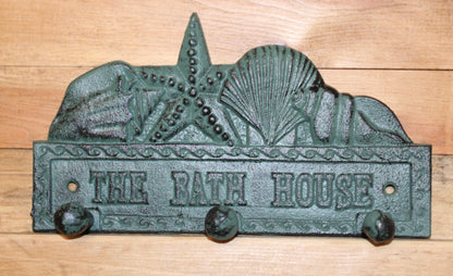 1-THE BATH HOUSE, Wall Hook/Plaque,Coastal Living Decor,Beach Style Bathroom Decor,All Occasion Gifts,BL-59