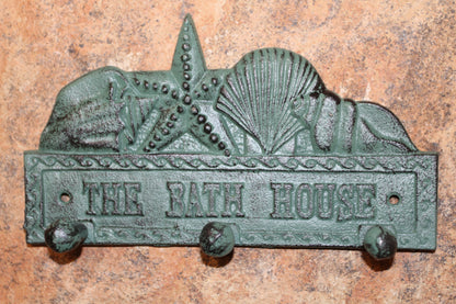 1-THE BATH HOUSE, Wall Hook/Plaque,Coastal Living Decor,Beach Style Bathroom Decor,All Occasion Gifts,BL-59