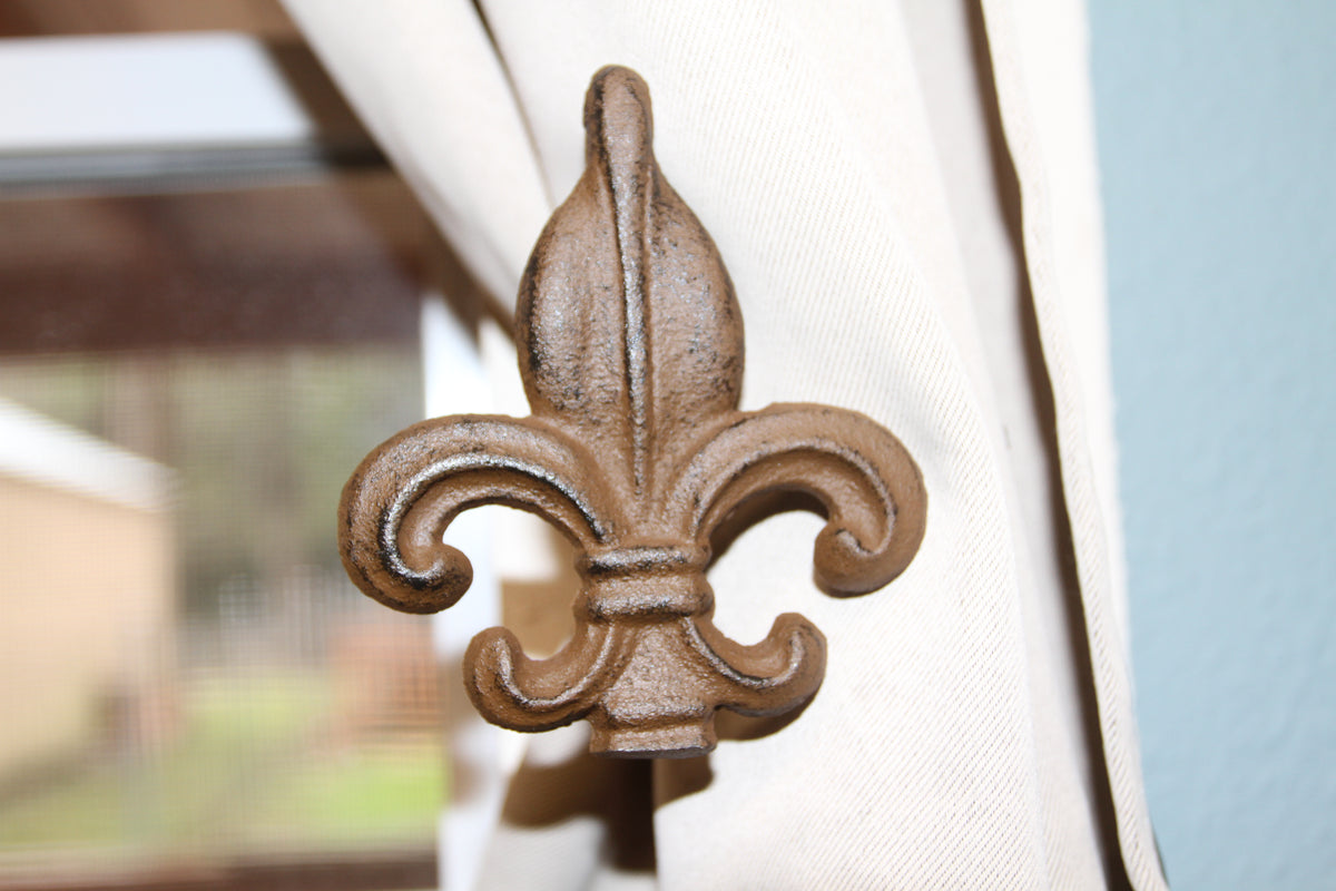 2-French Country FLEUR DE LIS New Orleans Style Curtain Tie Backs,Drape Hold Backs,Gifts,F015