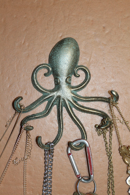 1-OCTOPUS WALL HOOK,Beach Decor,Nautical Accents,Coastal Style,Gifts,N-35