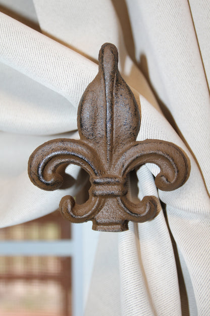 2-French Country FLEUR DE LIS New Orleans Style Curtain Tie Backs,Drape Hold Backs,Gifts,F015