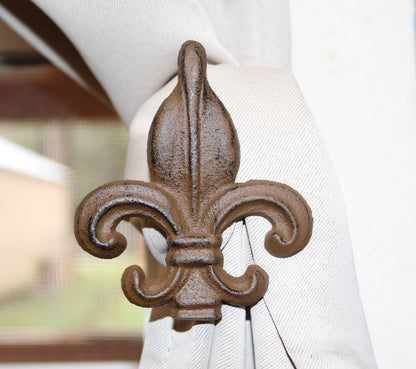 2-French Country FLEUR DE LIS New Orleans Style Curtain Tie Backs,Drape Hold Backs,Gifts,F015