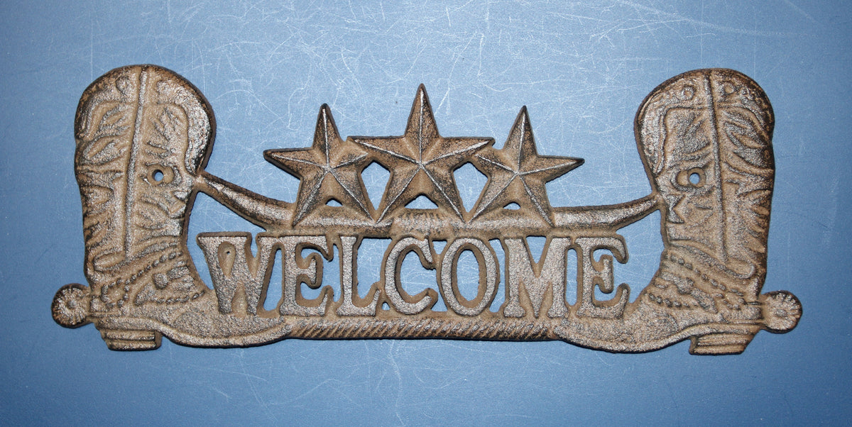 1-Western Welcome Metal Sign,Wall Plaque,Country Western Decor,Ranch Style,Gifts,W-17