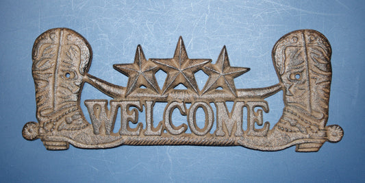 1-Western Welcome Metal Sign,Wall Plaque,Country Western Decor,Ranch Style,Gifts,W-17
