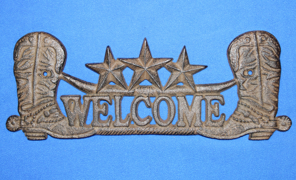 1-Western Welcome Metal Sign,Wall Plaque,Country Western Decor,Ranch Style,Gifts,W-17