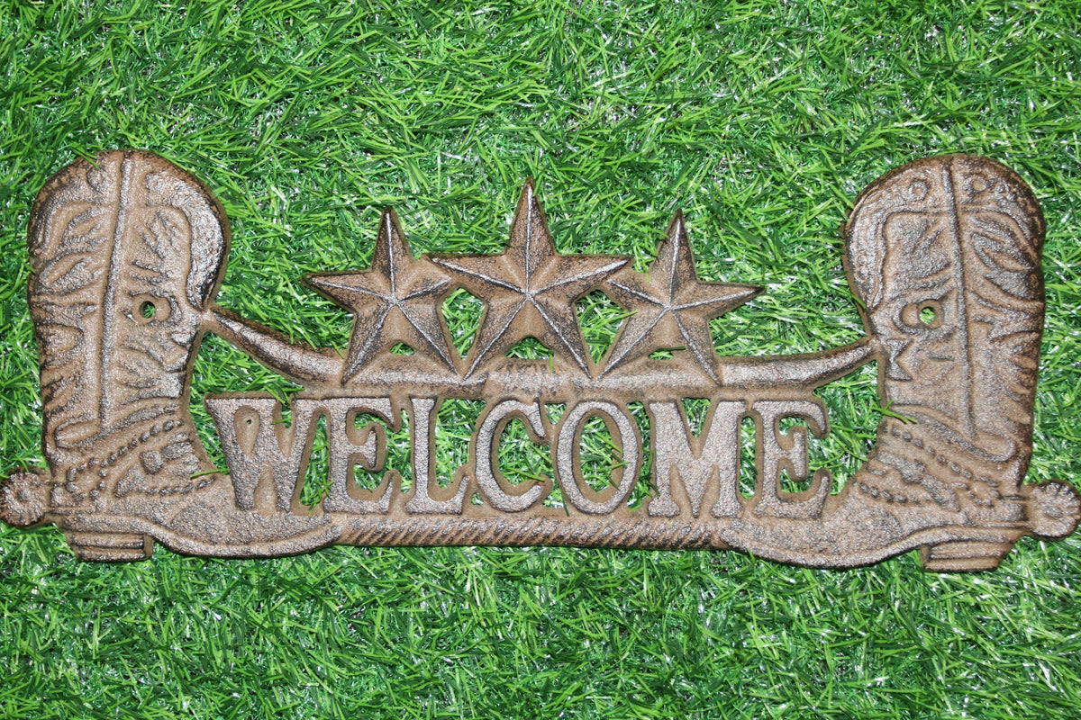 1-Western Welcome Metal Sign,Wall Plaque,Country Western Decor,Ranch Style,Gifts,W-17
