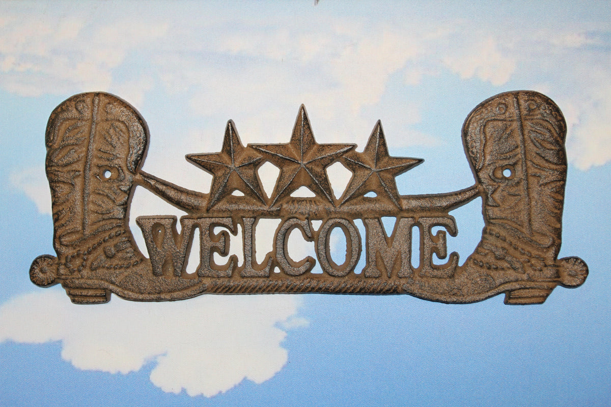1-Western Welcome Metal Sign,Wall Plaque,Country Western Decor,Ranch Style,Gifts,W-17