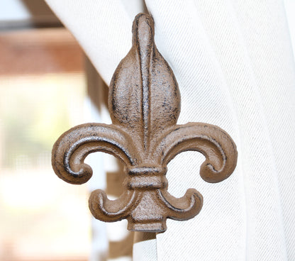 2-French Country FLEUR DE LIS New Orleans Style Curtain Tie Backs,Drape Hold Backs,Gifts,F015
