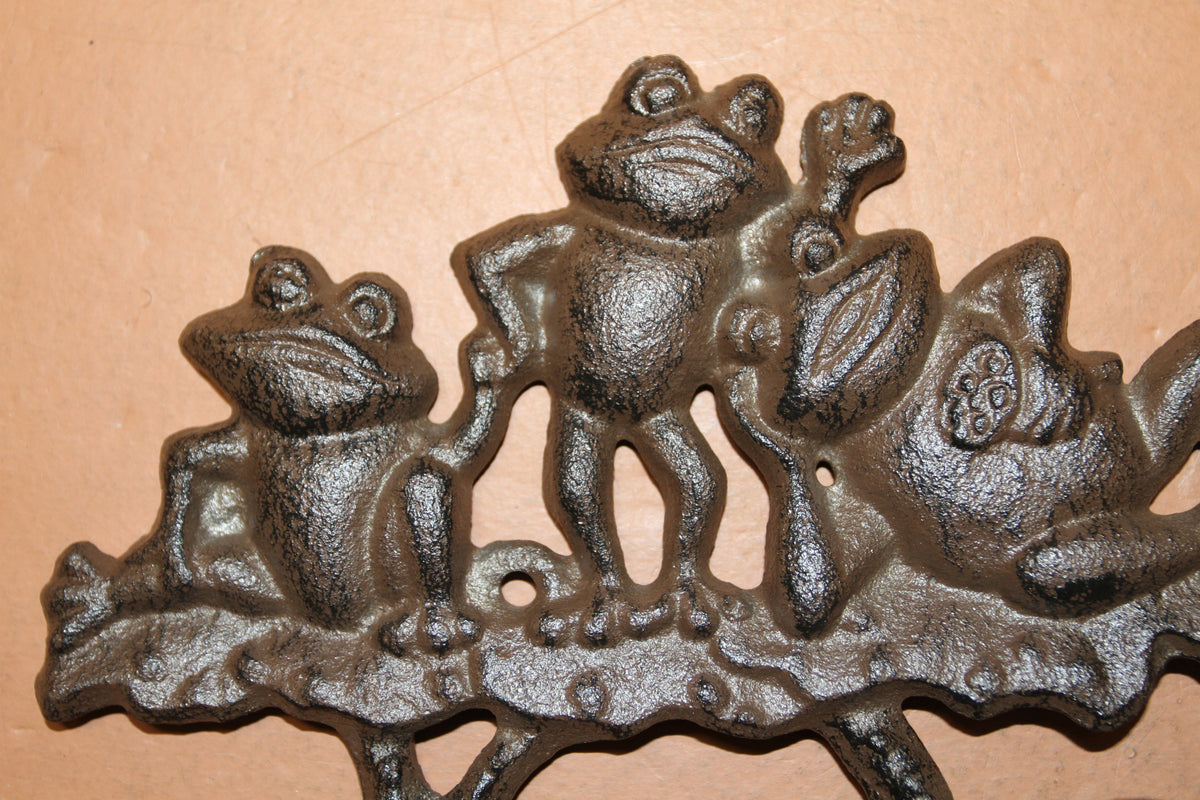 5 JOLLY FROGS Wall Hooks,Nature Themed, Country Garden Decor,Decorative Storage Organization,Gifts, H-132B