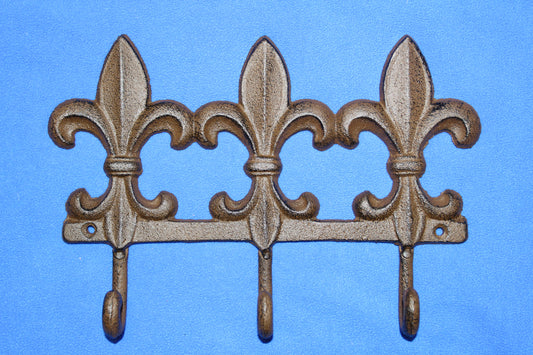 1-FLEUR DE LIS New Orleans Style Vintage Victorion Look Triple Wall Hook,Gifts,Kitchen Decor,F-18