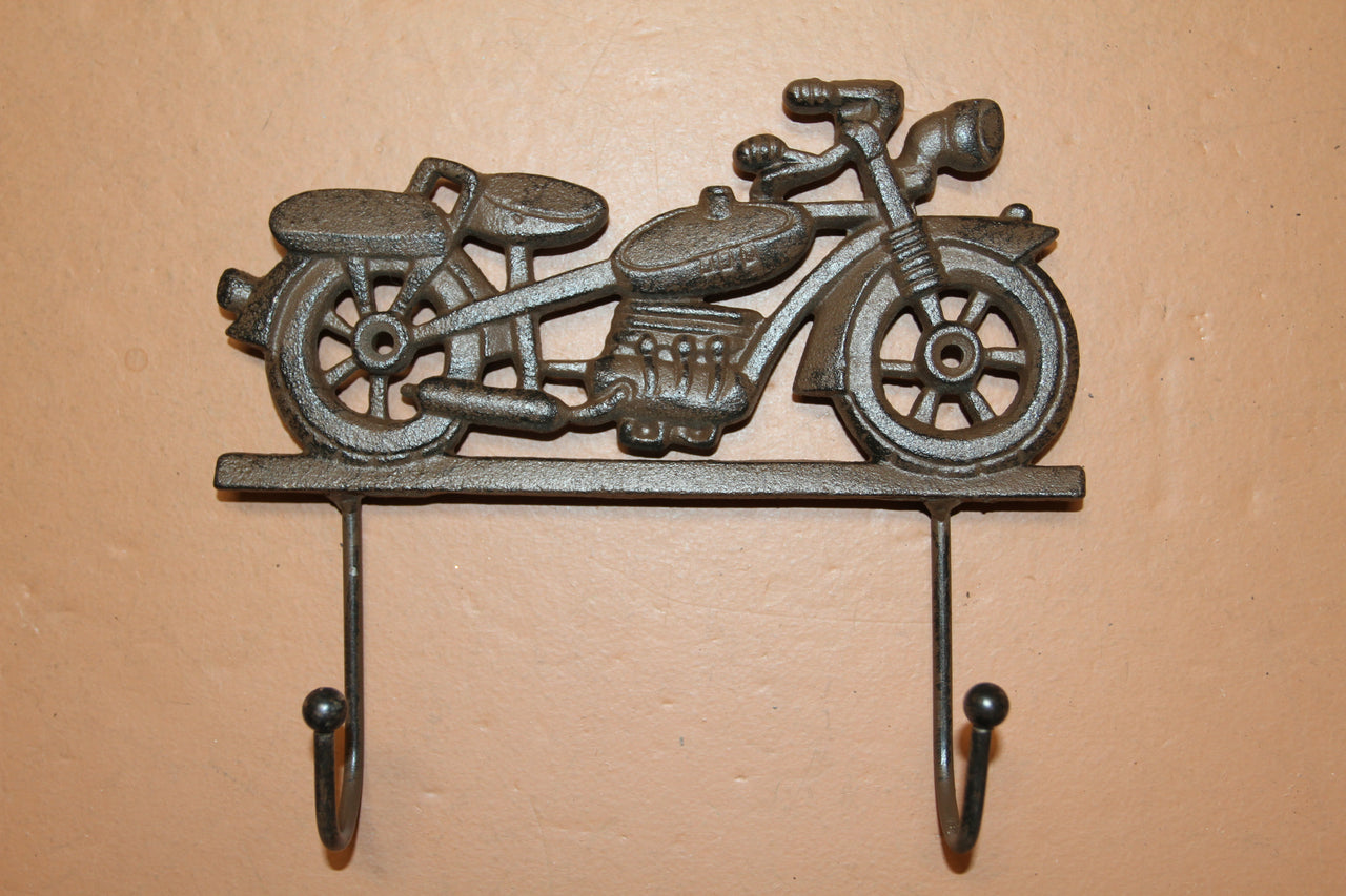Biker Mania Collection / Wall Hooks / Biker Theme Decor / Fathers Day Gift / Craft Supply / Skulls / Motor Cycle /  Railroad Spike