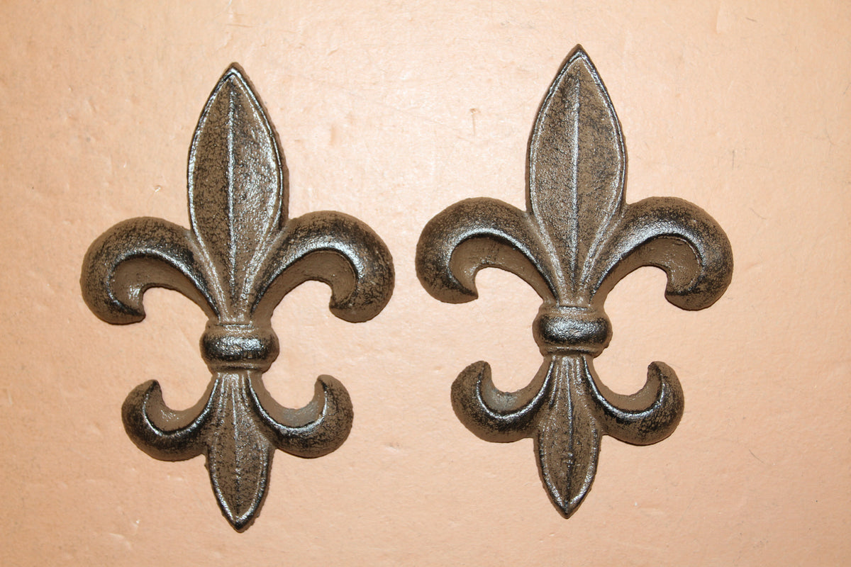 2-Medium FLEUR DE LIS Wall Plaques,Vintage Victorian Look,Gifts New Orleans Style Wall Decor,F-6