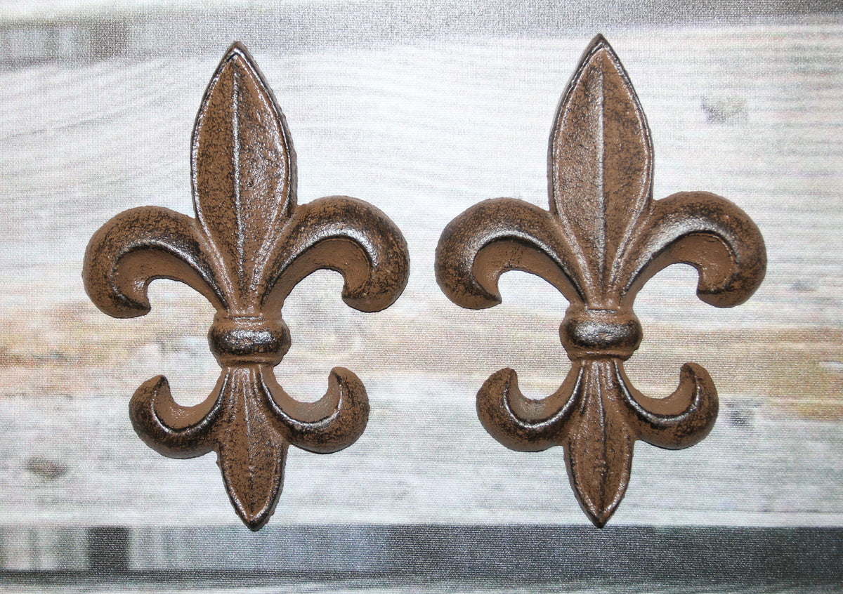 2-Medium FLEUR DE LIS Wall Plaques,Vintage Victorian Look,Gifts New Orleans Style Wall Decor,F-6