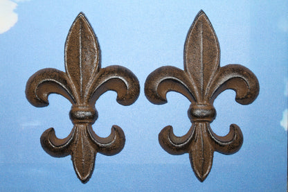 2-Medium FLEUR DE LIS Wall Plaques,Vintage Victorian Look,Gifts New Orleans Style Wall Decor,F-6