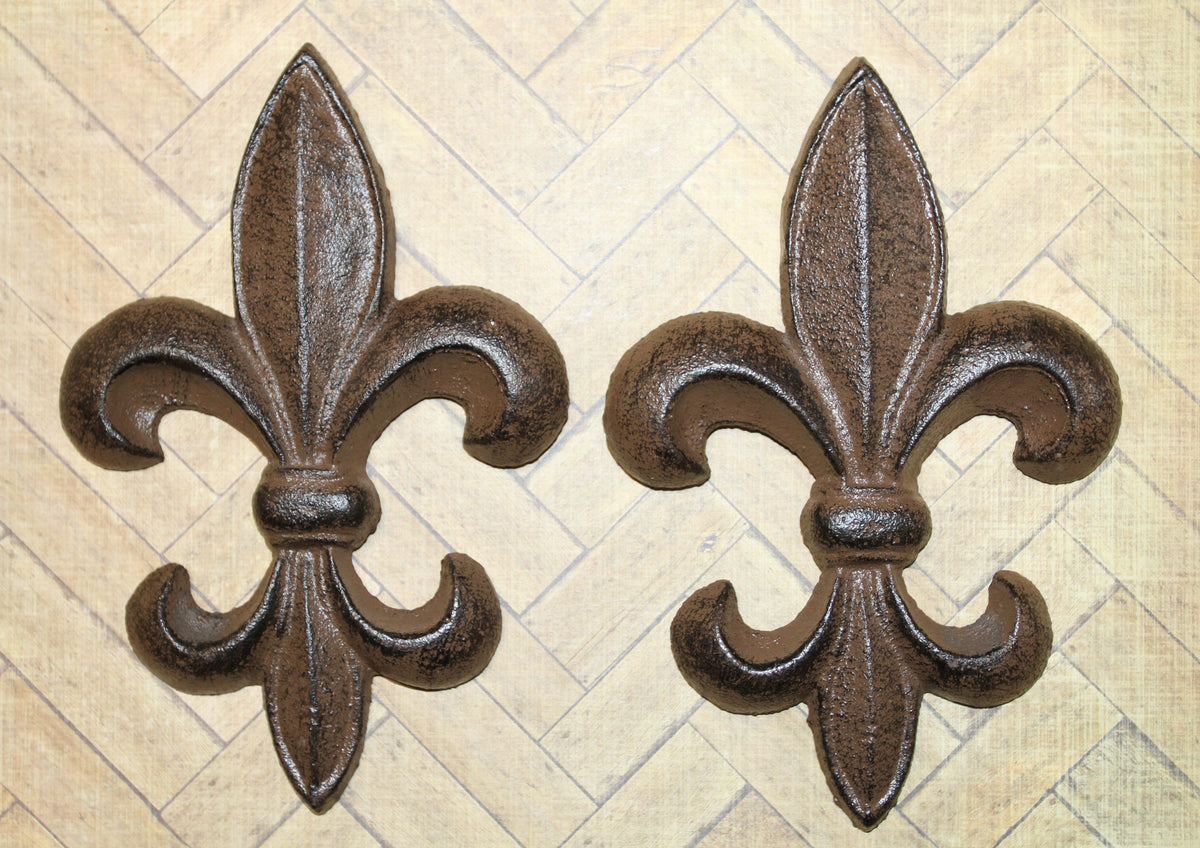 2-Medium FLEUR DE LIS Wall Plaques,Vintage Victorian Look,Gifts New Orleans Style Wall Decor,F-6