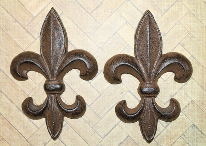 2-Medium FLEUR DE LIS Wall Plaques,Vintage Victorian Look,Gifts New Orleans Style Wall Decor,F-6