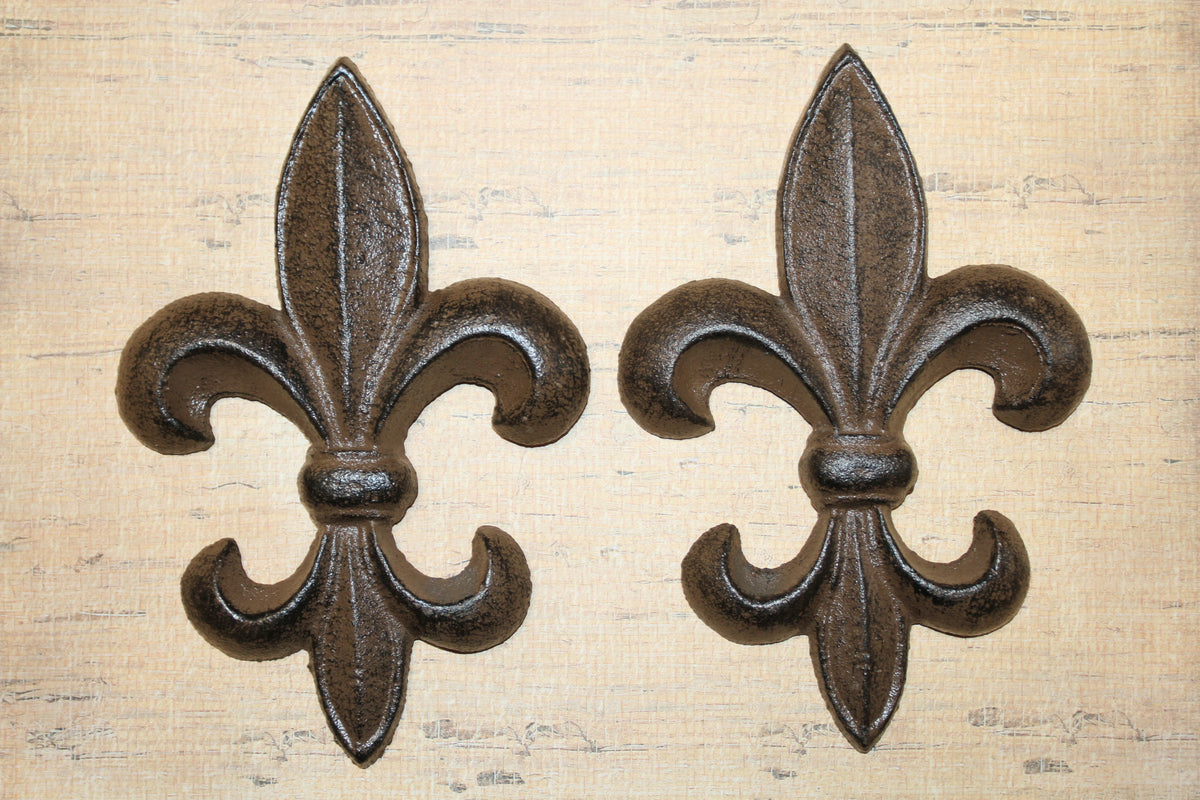 2-Medium FLEUR DE LIS Wall Plaques,Vintage Victorian Look,Gifts New Orleans Style Wall Decor,F-6