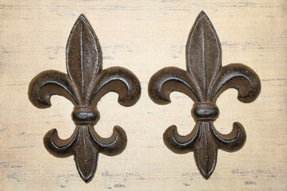 2-Medium FLEUR DE LIS Wall Plaques,Vintage Victorian Look,Gifts New Orleans Style Wall Decor,F-6