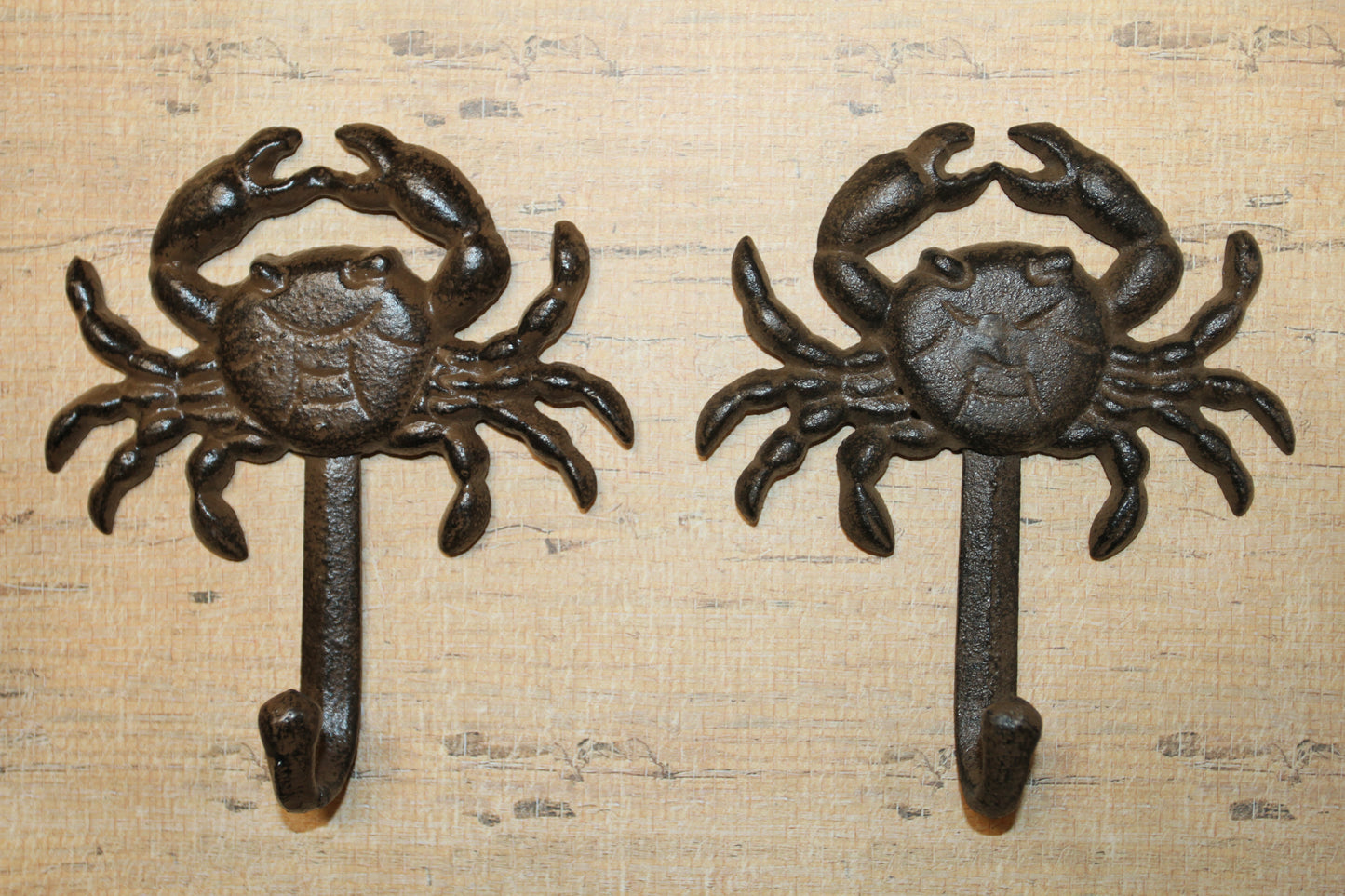 2-WALL Hooks,CRABS, Restaurant Decor,Sea Life,Nautical Home Accents,Beach Style,Storage Solutions,Gifts,N-16
