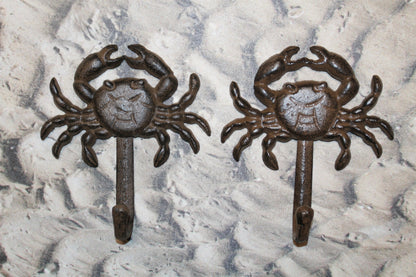2-WALL Hooks,CRABS, Restaurant Decor,Sea Life,Nautical Home Accents,Beach Style,Storage Solutions,Gifts,N-16