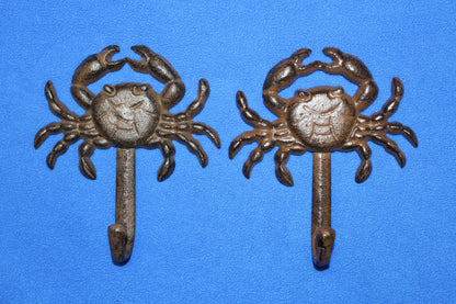 2-WALL Hooks,CRABS, Restaurant Decor,Sea Life,Nautical Home Accents,Beach Style,Storage Solutions,Gifts,N-16