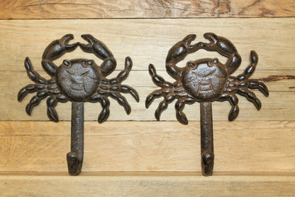 2-WALL Hooks,CRABS, Restaurant Decor,Sea Life,Nautical Home Accents,Beach Style,Storage Solutions,Gifts,N-16