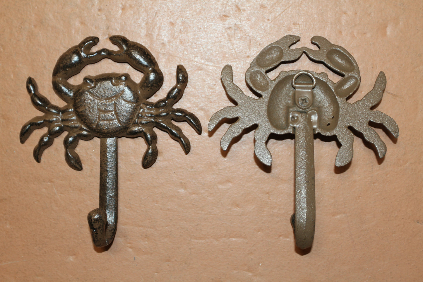 2-WALL Hooks,CRABS, Restaurant Decor,Sea Life,Nautical Home Accents,Beach Style,Storage Solutions,Gifts,N-16