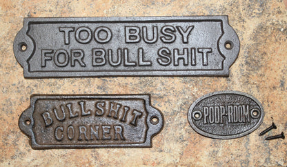 3-COUNTRY HUMOR, Rustic Bathroom Wall Plaques BS Wall Plaques, All Occasion Gift Idea, Door Signs, W-13B,65,65a