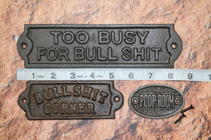 3-COUNTRY HUMOR, Rustic Bathroom Wall Plaques BS Wall Plaques, All Occasion Gift Idea, Door Signs, W-13B,65,65a