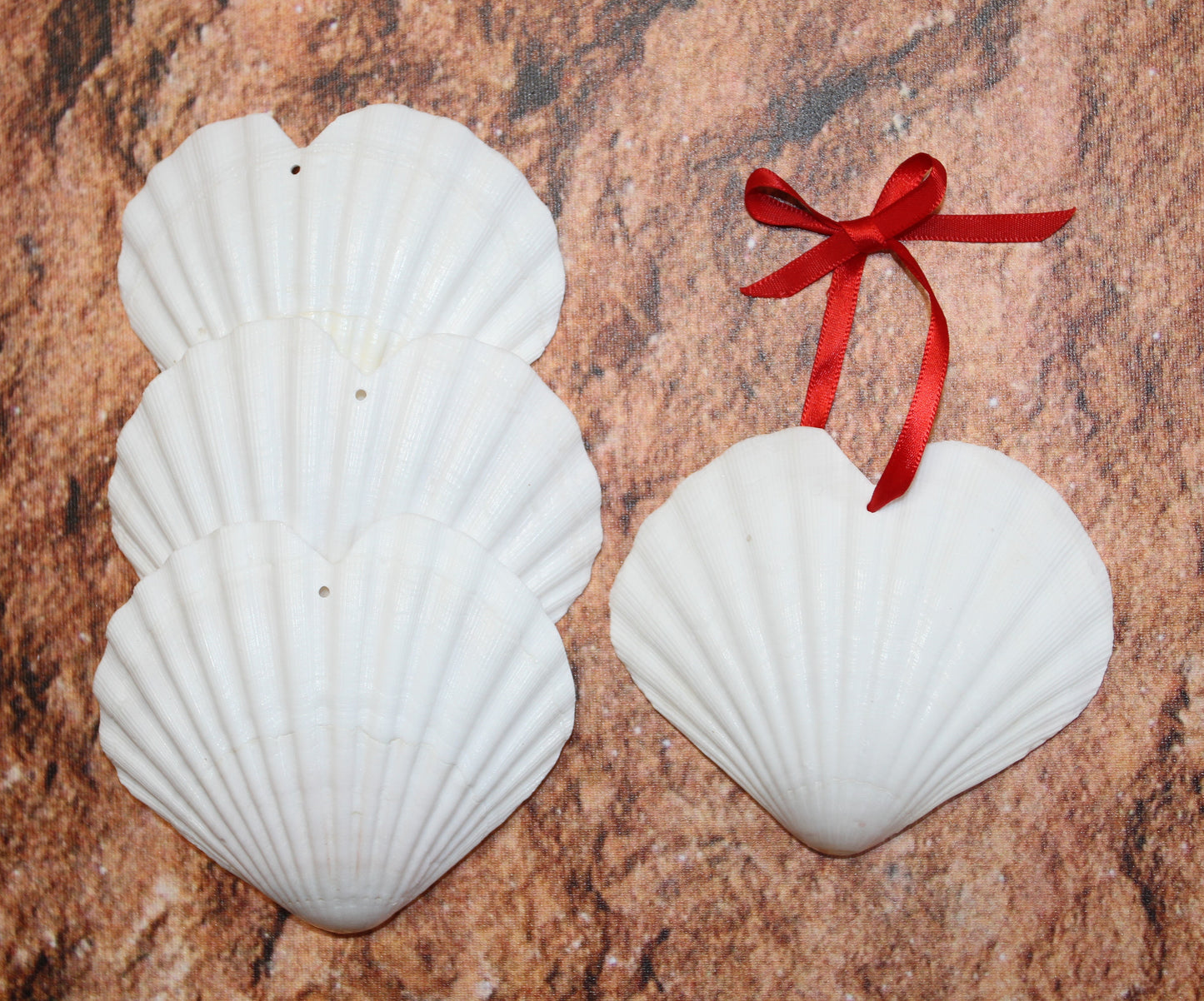 DRILLED IRISH CUPS In The Shape Of A Heart, Valentines Gift, Hanging Ornaments, Seashell Craft Supply, SS-453