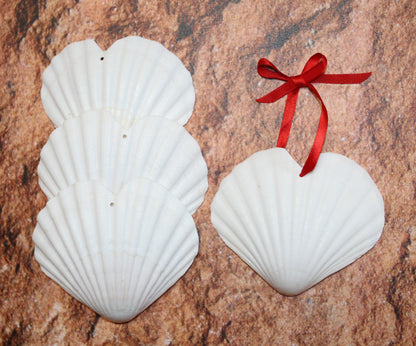 DRILLED IRISH CUPS In The Shape Of A Heart, Valentines Gift, Hanging Ornaments, Seashell Craft Supply, SS-453