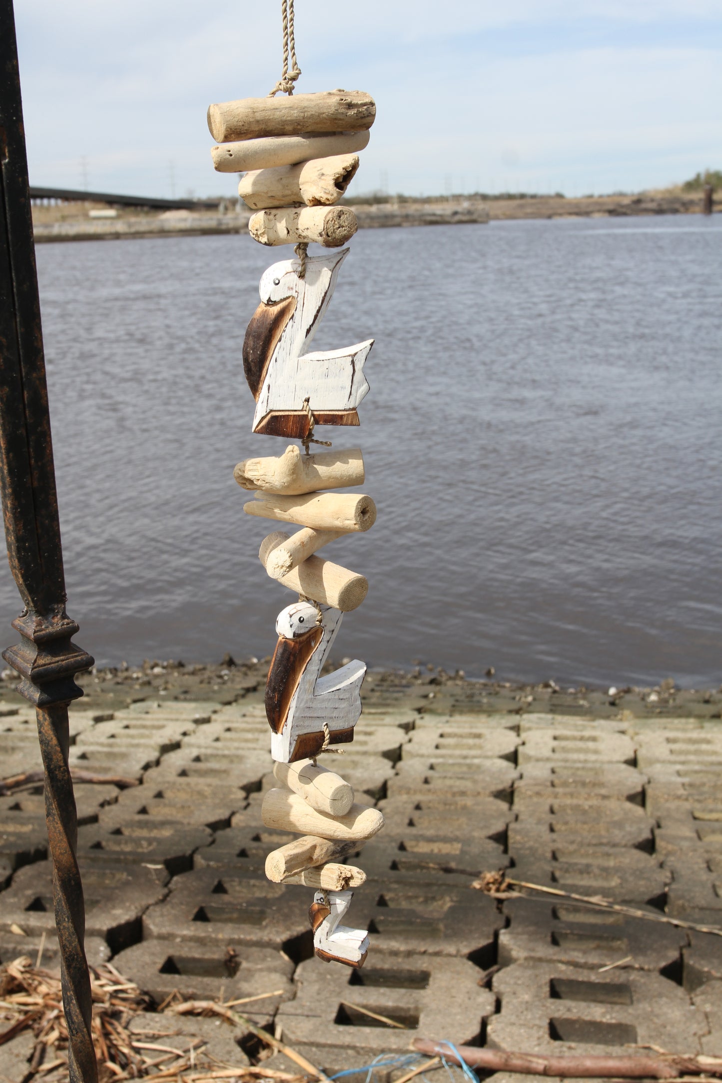 DRIFTWOOD Mobile/Garland, Beach-y pelicans. Great for beach house decor, gift giving and more!  G-104