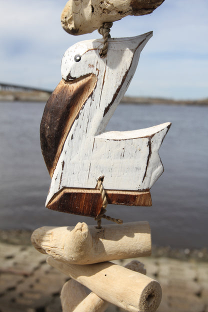 DRIFTWOOD Mobile/Garland, Beach-y pelicans. Great for beach house decor, gift giving and more!  G-104