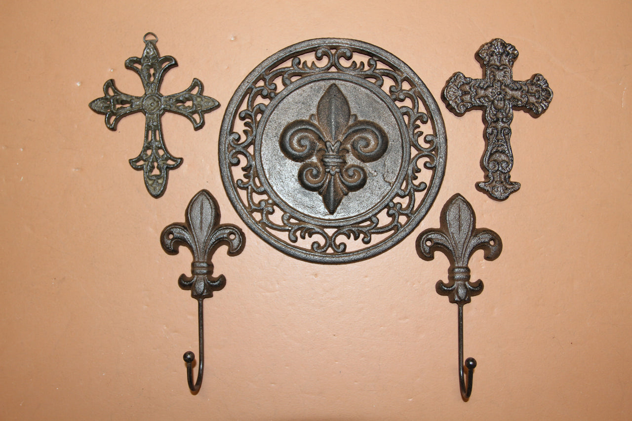 WALL CROSSES / Carter Collection / Crosses / Wall Display / Wall Plaque / Wall Hooks /Mothers Day Gift / Fleur De Lis Decor