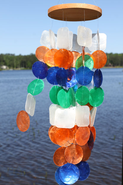 CAPIZ SEASHELL WIND CHIME, Garden Decor, Beach Home Decor, Indoor- Out Door Hanging, Mothers Day Gift