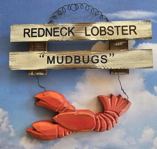 Cajun Kitchen Crawfish Wall Hanging Distressed Style Wood, SS-136