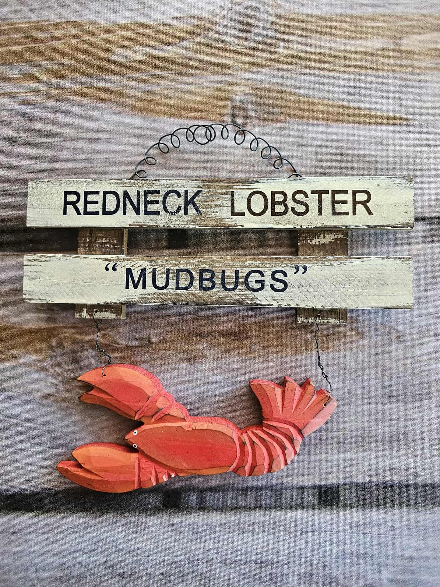 Cajun Kitchen Crawfish Wall Hanging Distressed Style Wood, SS-136