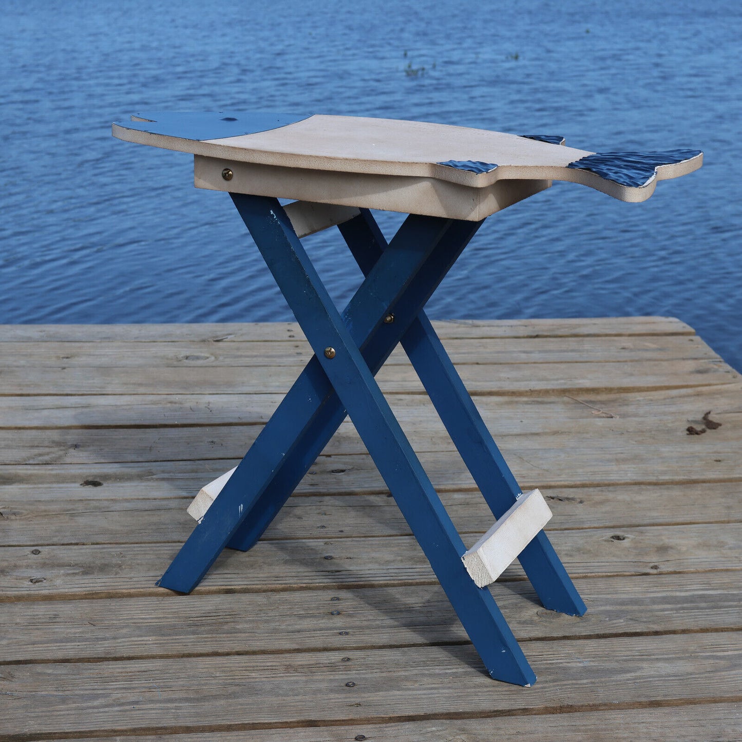 TABLE, Folding Wood Table, Fish Shape, Side Table, Patio Decor, Coastal Home Decor,