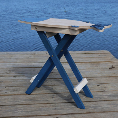 TABLE, Folding Wood Table, Fish Shape, Side Table, Patio Decor, Coastal Home Decor,