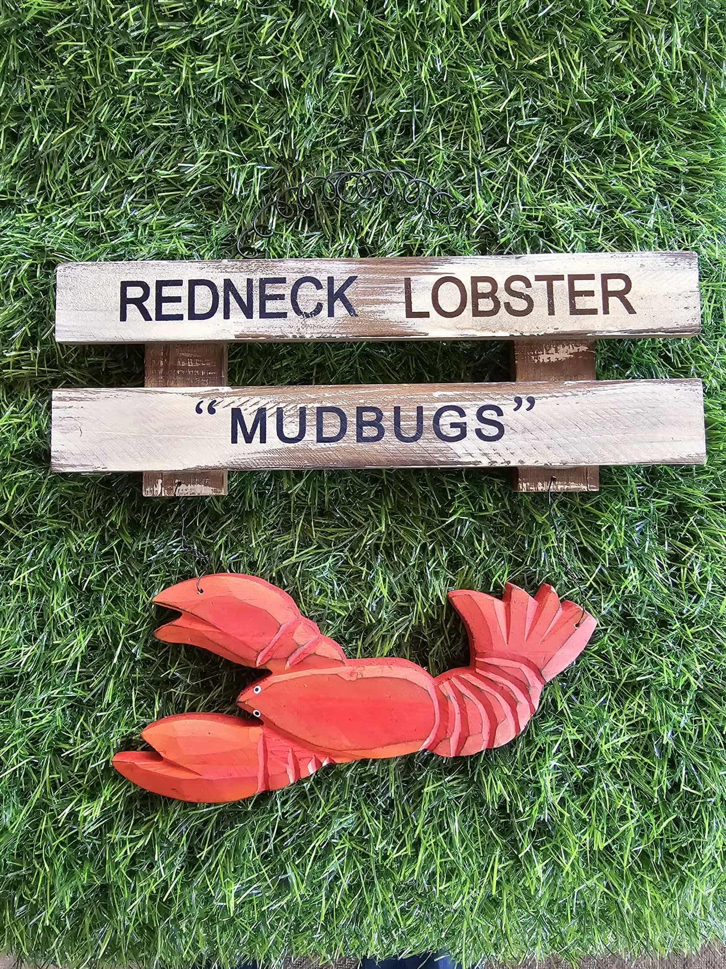 Cajun Kitchen Crawfish Wall Hanging Distressed Style Wood, SS-136