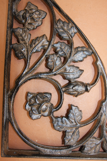 Climbing Rose Extra Large Shelving or Countertop Bracket. Heavy Duty Cast Iron without sacrificing style!