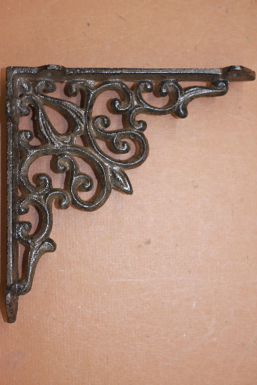 Vintage Look Victorian Curio Shelf Brackets 5 5/8" Cast Iron