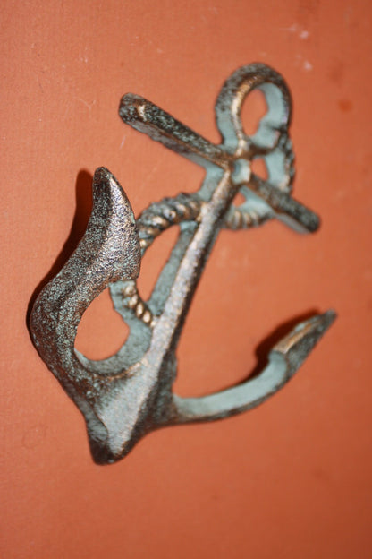 14) Bronze-look anchor wall hooks, free shipping, 5 1/4" tall anchor wall hook, anchor hat hook, anchor coat hooks, anchors, BL-71