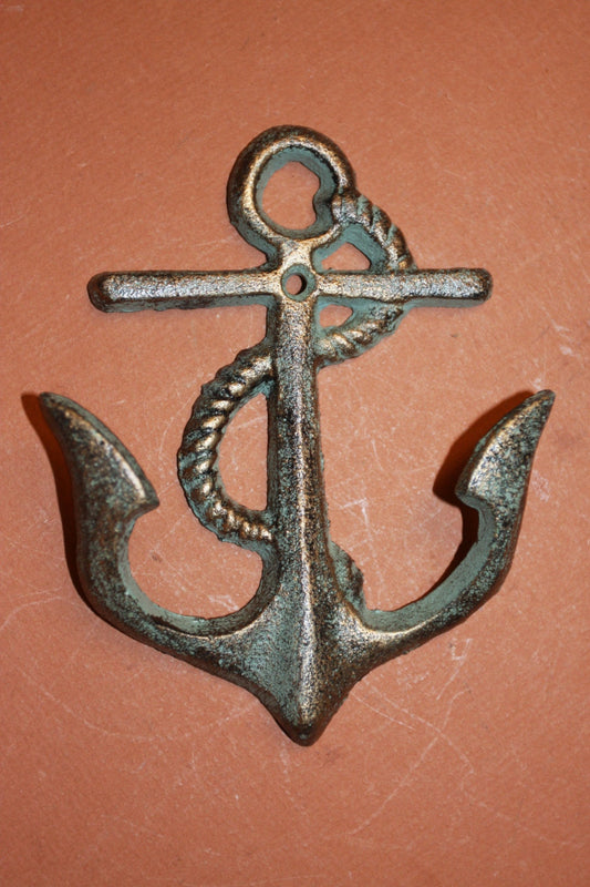 12) Bronze-look anchor wall hooks, free shipping, 5 1/4" tall anchor wall hook, anchor hat hook, anchor coat hooks, anchors, BL-71