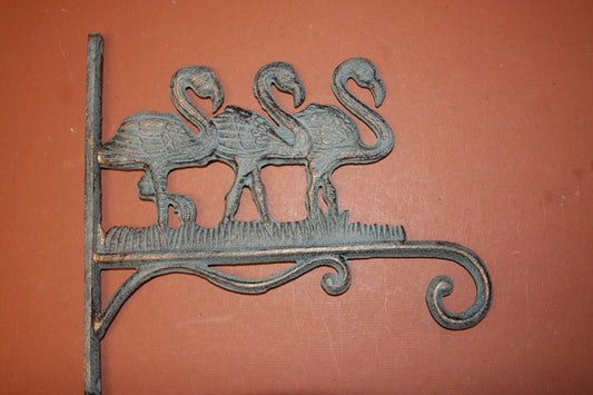 1) Flamingo Plant Hanger, Free Ship,  Lanai decor, Cast Iron, decor, 10", BL-67